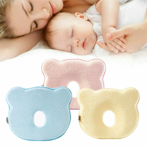 Newborn Baby Head Shaping Pillow Bear Shape Prevent Flat Head Sleeping Cushion