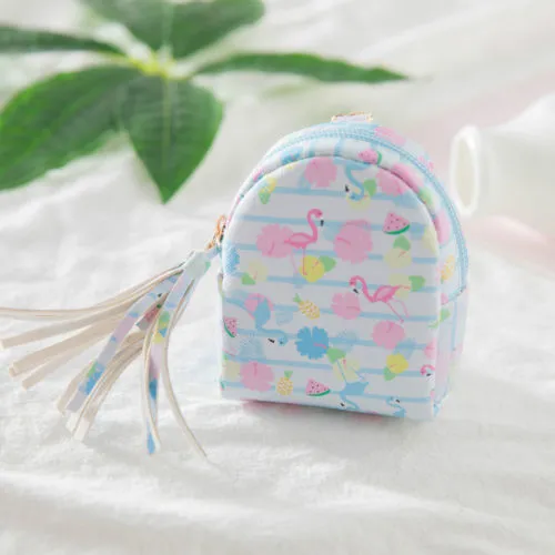 Ladies Wallet Small Schoolbag Style Wear Resistant Pattern Printing Coin Purse