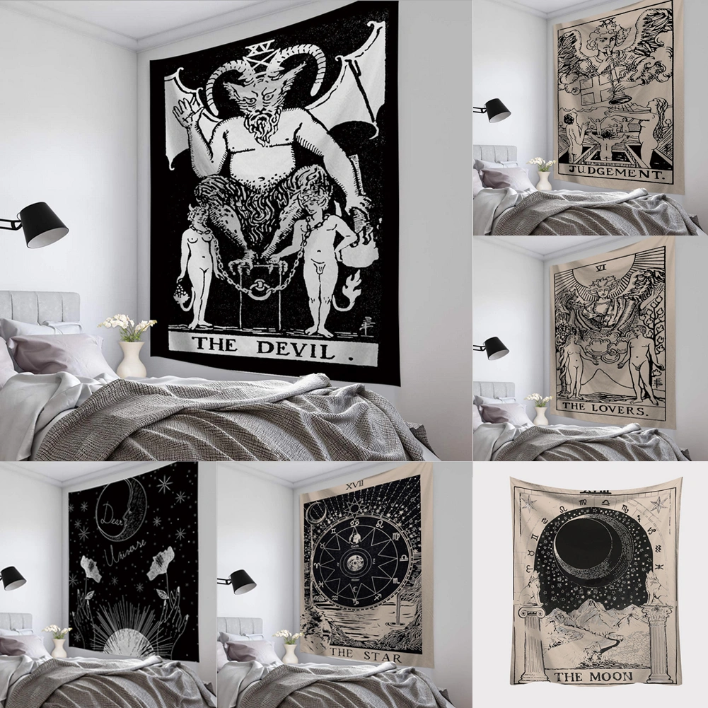 Vintage Hanging Mat, Daily Multiple Rectangle Mythical Blanket