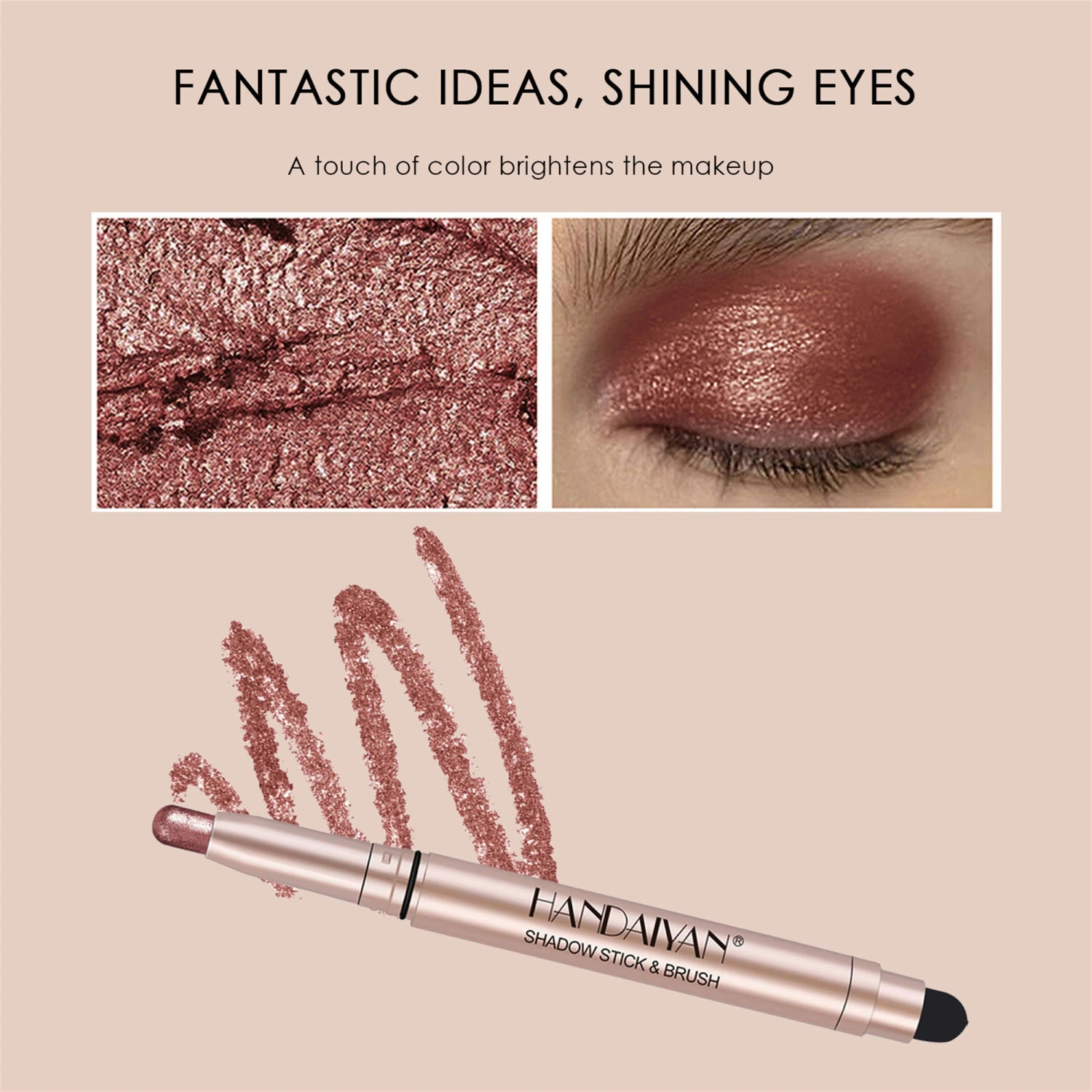 Double-ended Eyeshadow Stick Waterproof Eyeshadow Pen Highlight Eyeshadow Stick for Eye Makeup