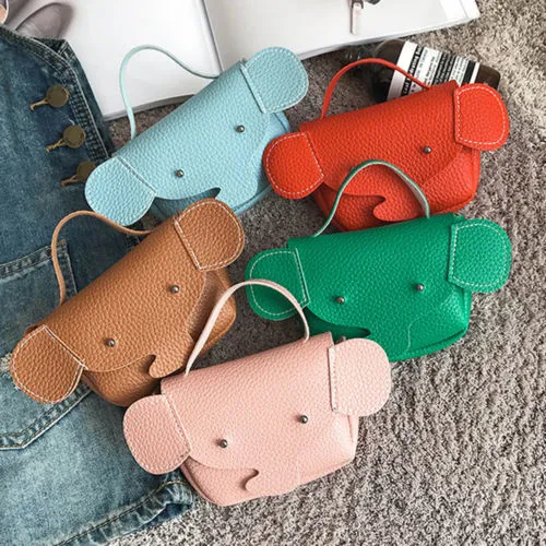 Little Girls Shoulder Bag, Lovely Elephant Cross-body Purse Handbag