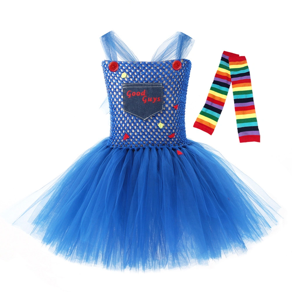 Halloween Scream Costume for Kids Creepy Tulle Dress Arm Sleeves