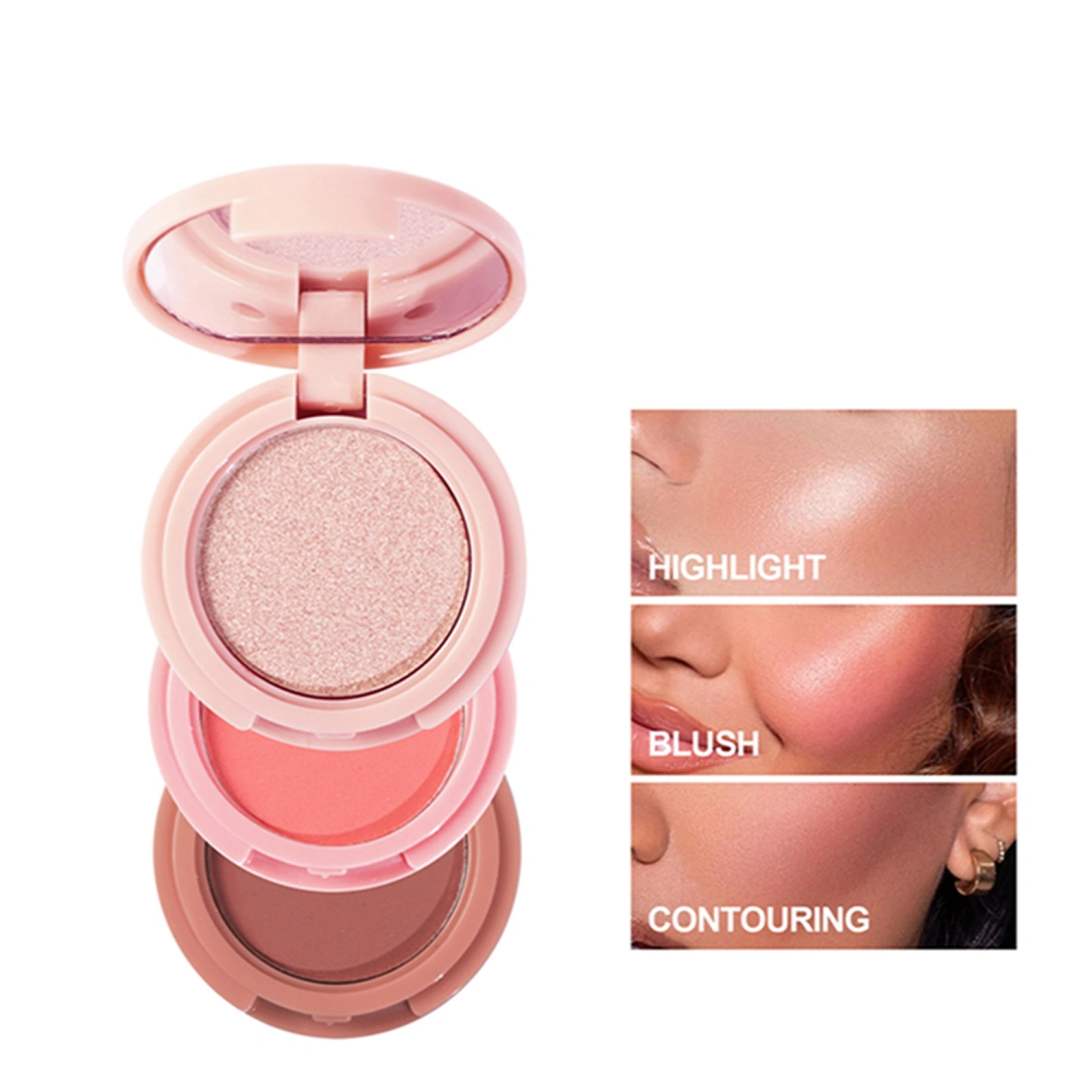 Face Blush, Contour & Highlight Face for a Shimmery Finish, Long Wearing Face Blush for Cheek