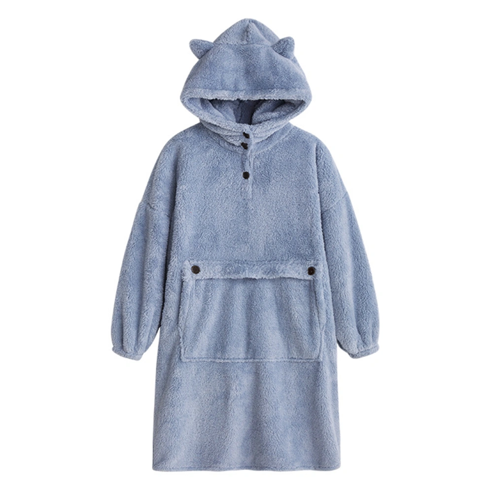 Women's Autumn Winter Solid Color Long Sleeve Hooded Sleepwear