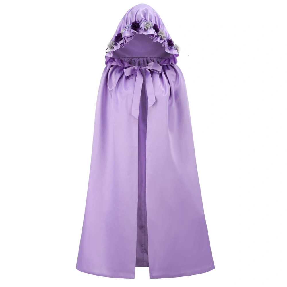 Christmas Kids Girl Cosplay Costume Satin Princess Hooded Cape Poncho