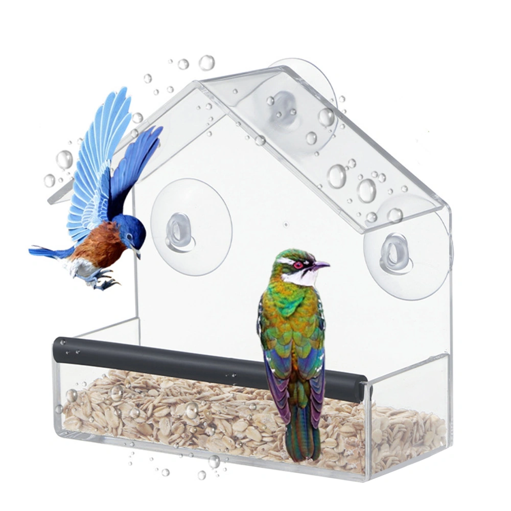 Acrylic Window Bird Feeder Bird House Feeder with Strong Suction Cups