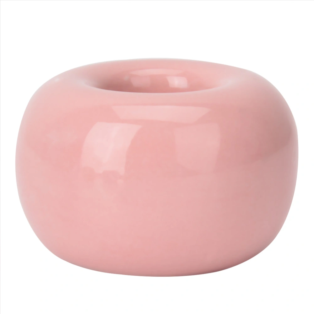 Donut Ceramic Toothbrush Holder Novel Candy Color Cute Multifunctional Toothbrush Base Pink