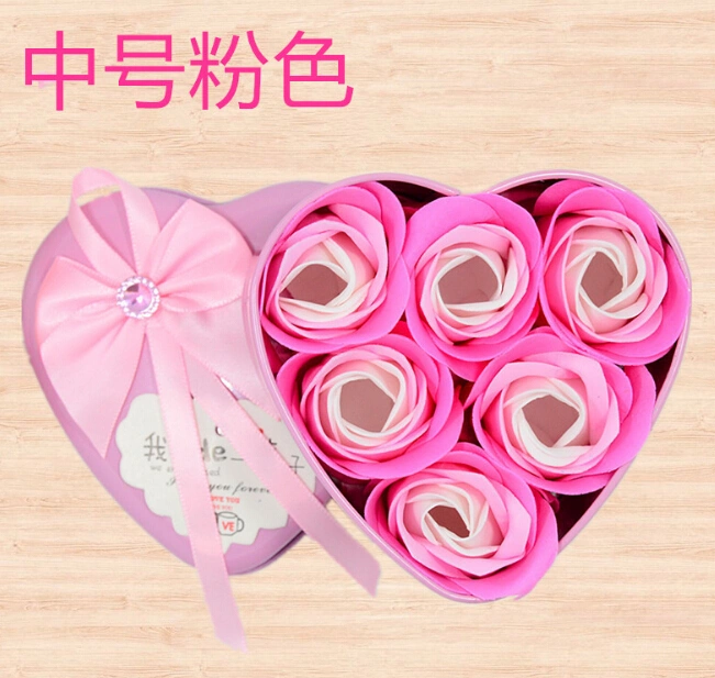 Soap Flower Box, Heart Shape Bath Soap Rose Gift Box Home Decoration