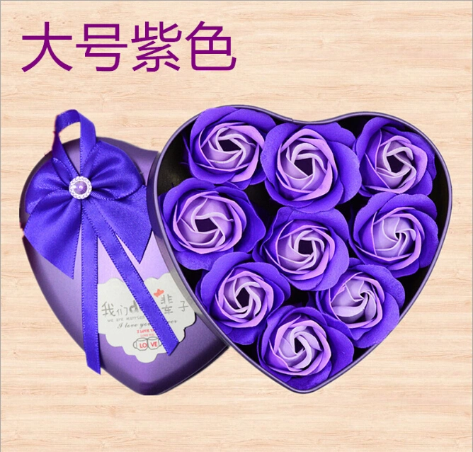 Soap Flower Box, Heart Shape Bath Soap Rose Gift Box Home Decoration