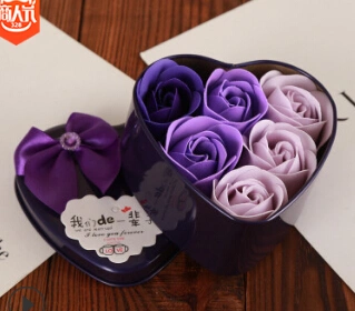 Soap Flower Box, Heart Shape Bath Soap Rose Gift Box Home Decoration