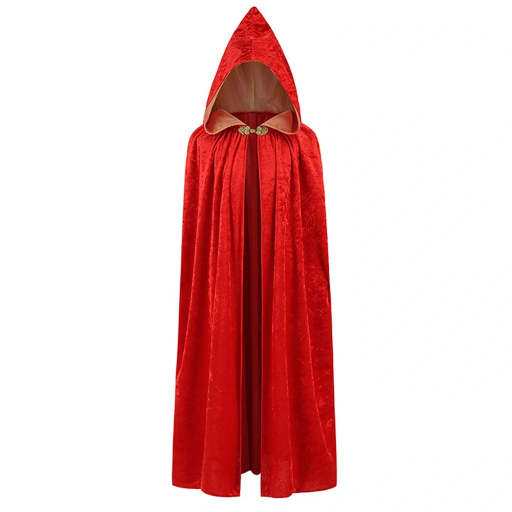 Kids Red Hooded Cloak Cape for Christmas Halloween Role Play