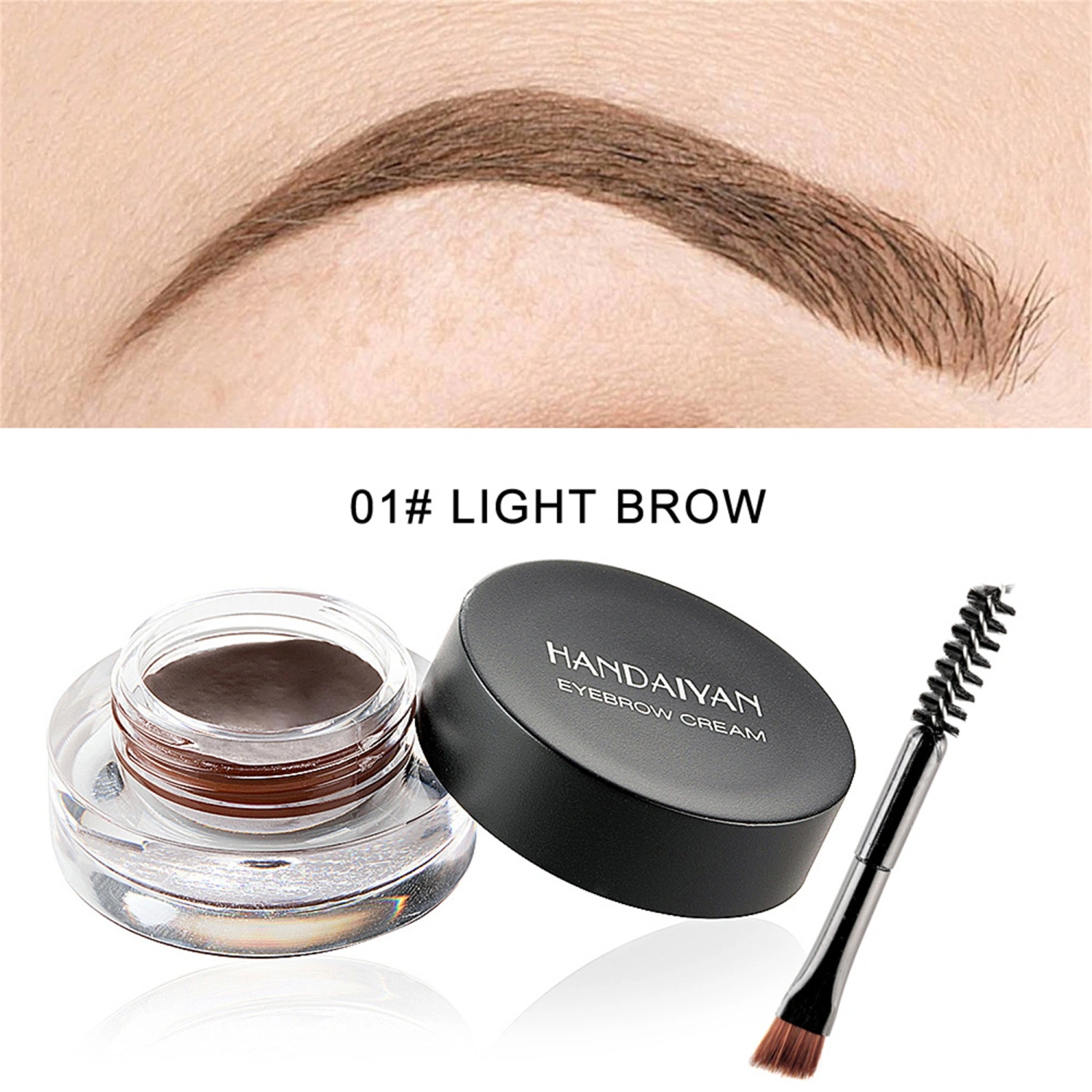 Waterproof Brow Pomade Long Lasting High Pigment Tinted Eyebrow Gel Cream for Natural Eyebrow Makeup