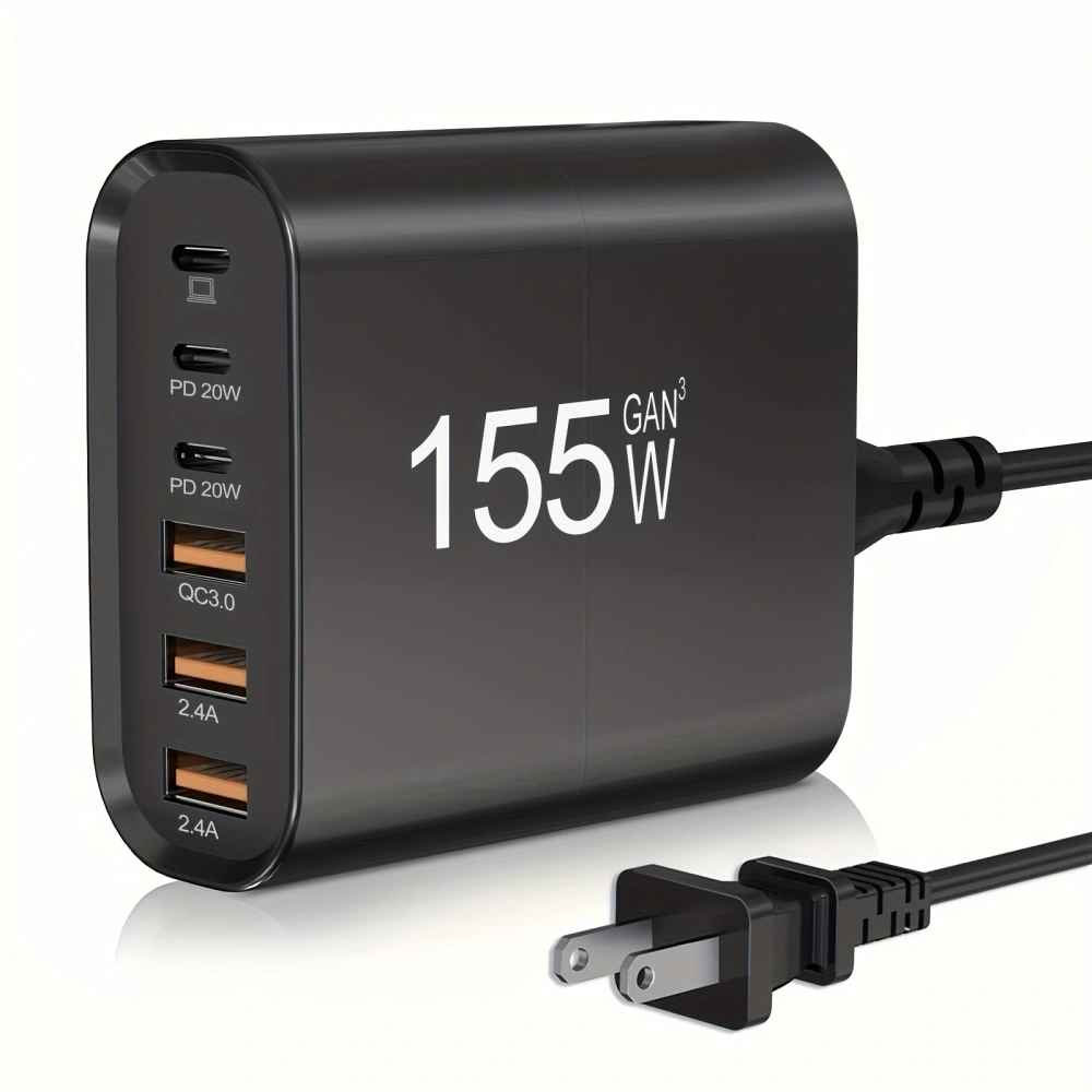 6-Port USB-C Charger: Professional PPS Smart Power, Foldable Plug for Travelers