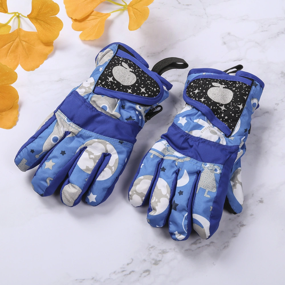 Children's Gloves, Cute Print Winter Windproof Warm Outdoor Sports Gloves