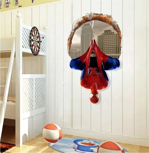 3D Wall Decal, Spider Man Standing Upside Down Paper Wall, DIY Mural Sticker