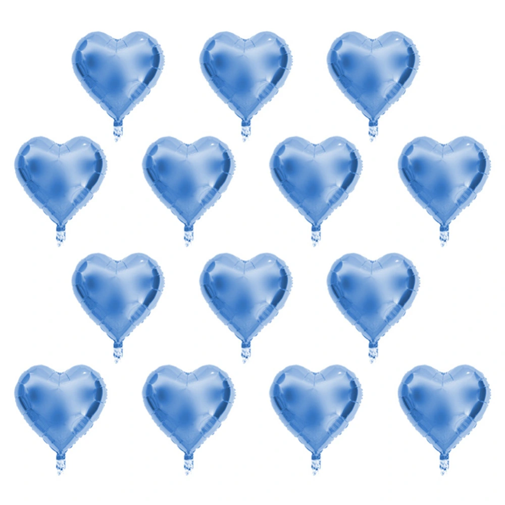 10pcs 10" Heart Aluminum Foil Balloons Party Wedding Birthday Decor (Blue)