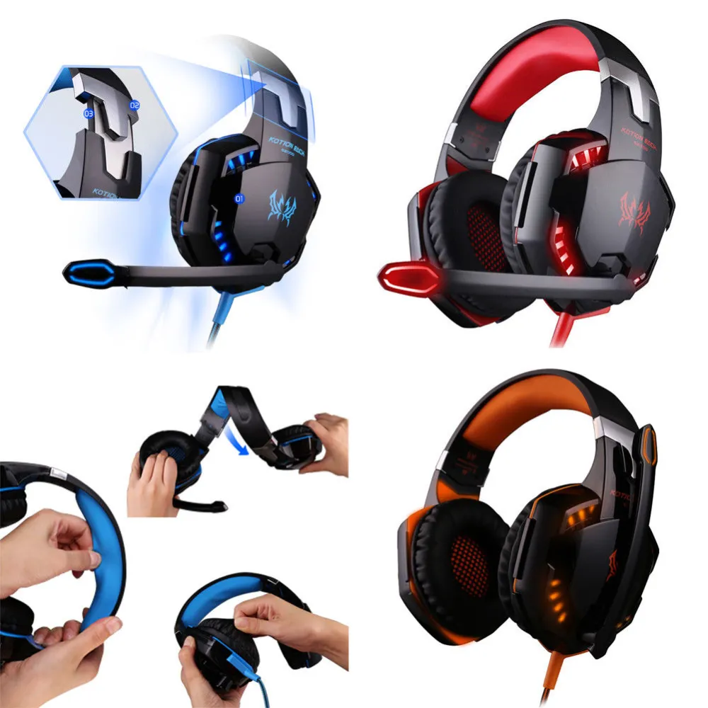 Gaming Headset G2000 Stereo Bass Surround LED Ergonomic Headphone