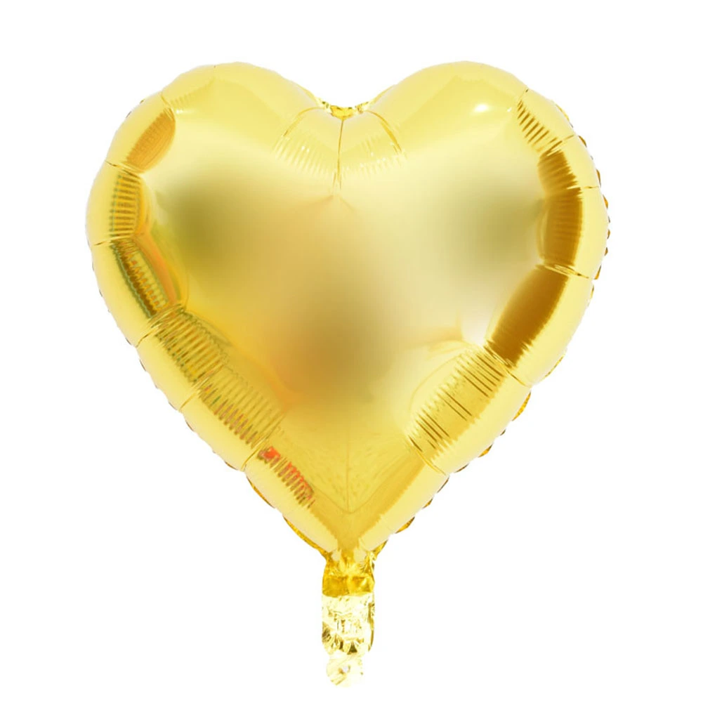 10pcs 10" Heart Aluminum Foil Balloons Party Wedding Birthday Decor (Gold)