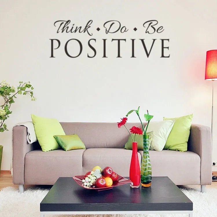 Vinyl Wall Sticker Think Do Be Positive Letter Print Decals Home Decor