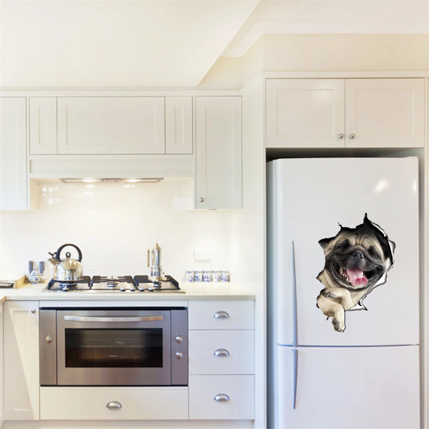 Dog Breaking Wall Decal Removable & Self-Adhesive Wall DIY Mural Sticker