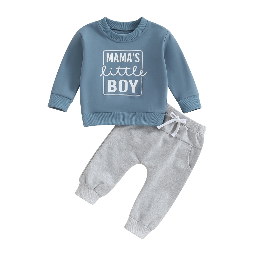 Baby Boy 2 Piece Outfits Lettering Print Sweatshirt and Elastic Pants