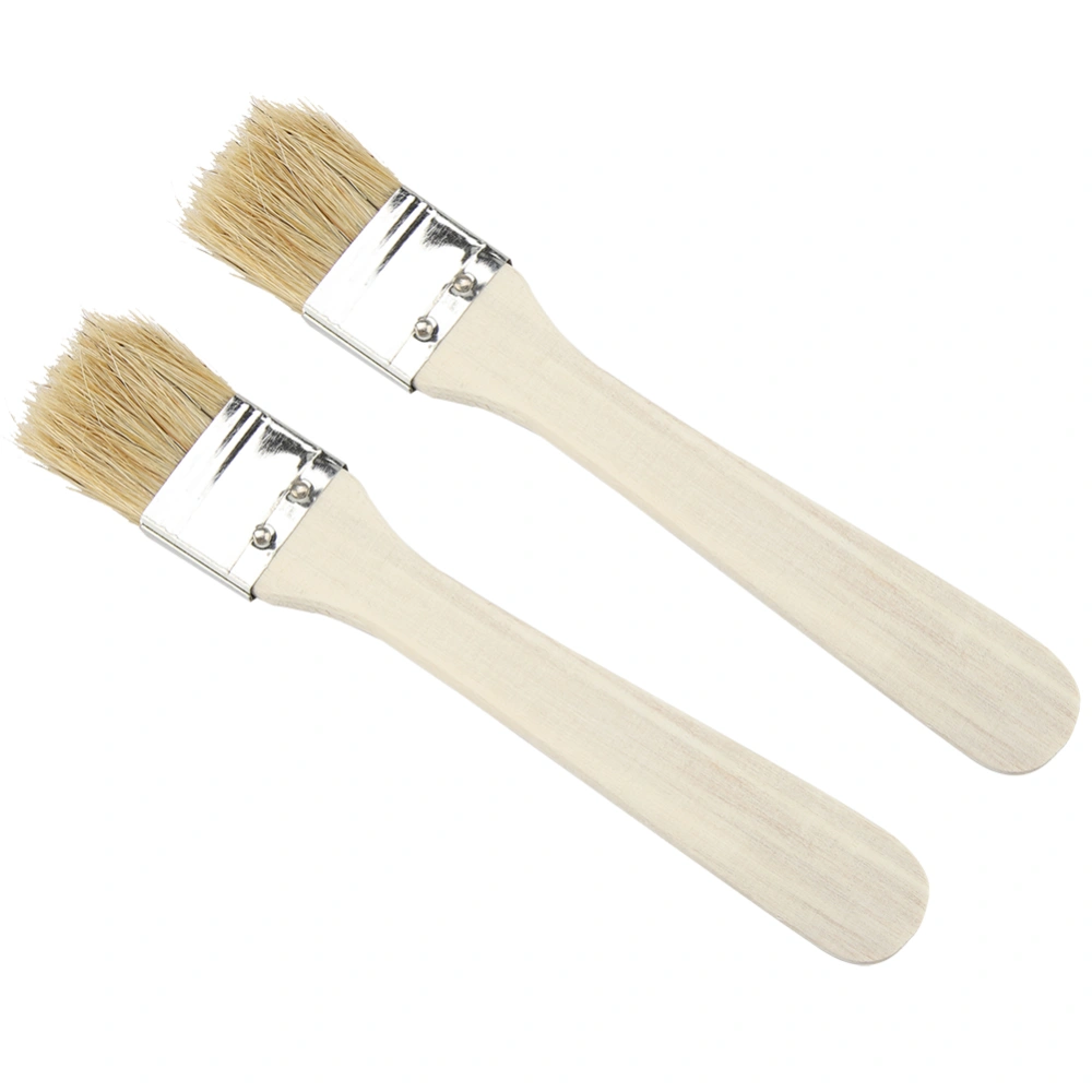 2pcs/ Set Lightweight Wooden Barbecue Brush Outdoor Spread Oil Spice