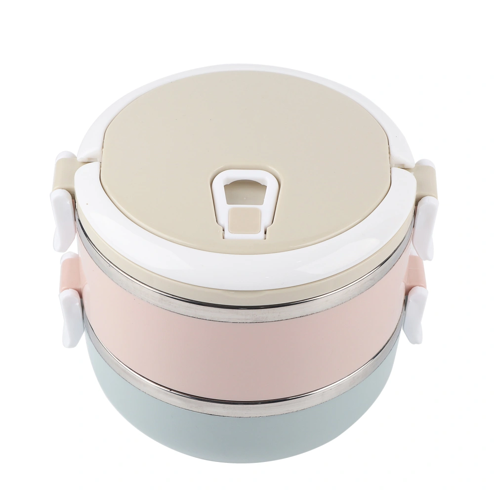 Portable Stainless Steel Lunch Box Container Bento Box Food Container (2 Layers 1400ml)