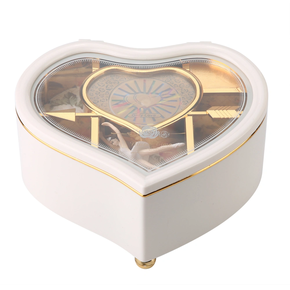 Heart shaped Dance Ballet Music Box Jewelry Spinning Music Box Gift Present