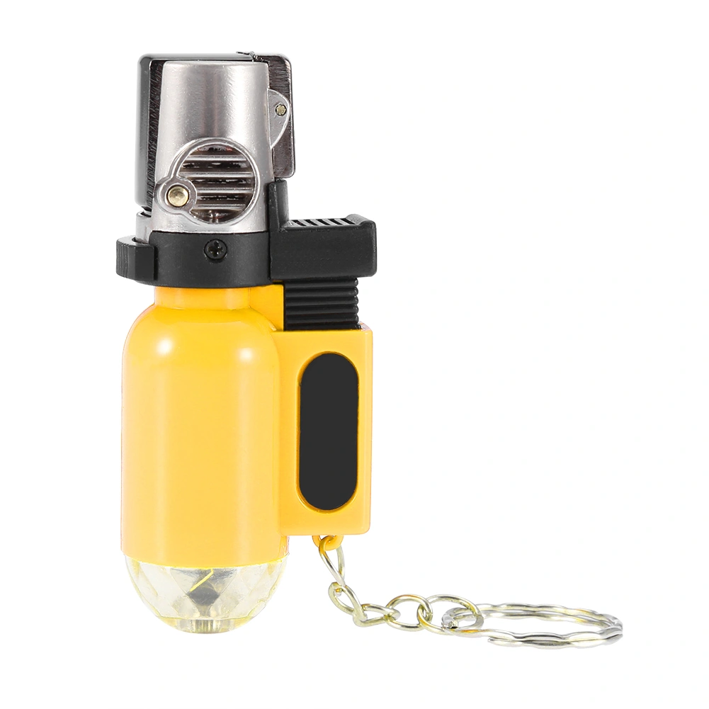 Portable BBQ Lighter Grilling Barbecue Butane Flame Lighter Key Chain No Gas (Yellow)