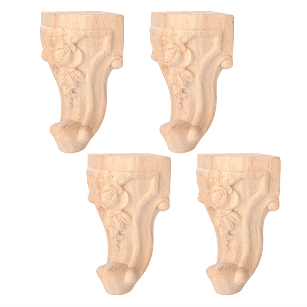 4pcs Cabinet Legs Carved Table Foot Furniture Leg Sofa Feet European Style(12x6cm)