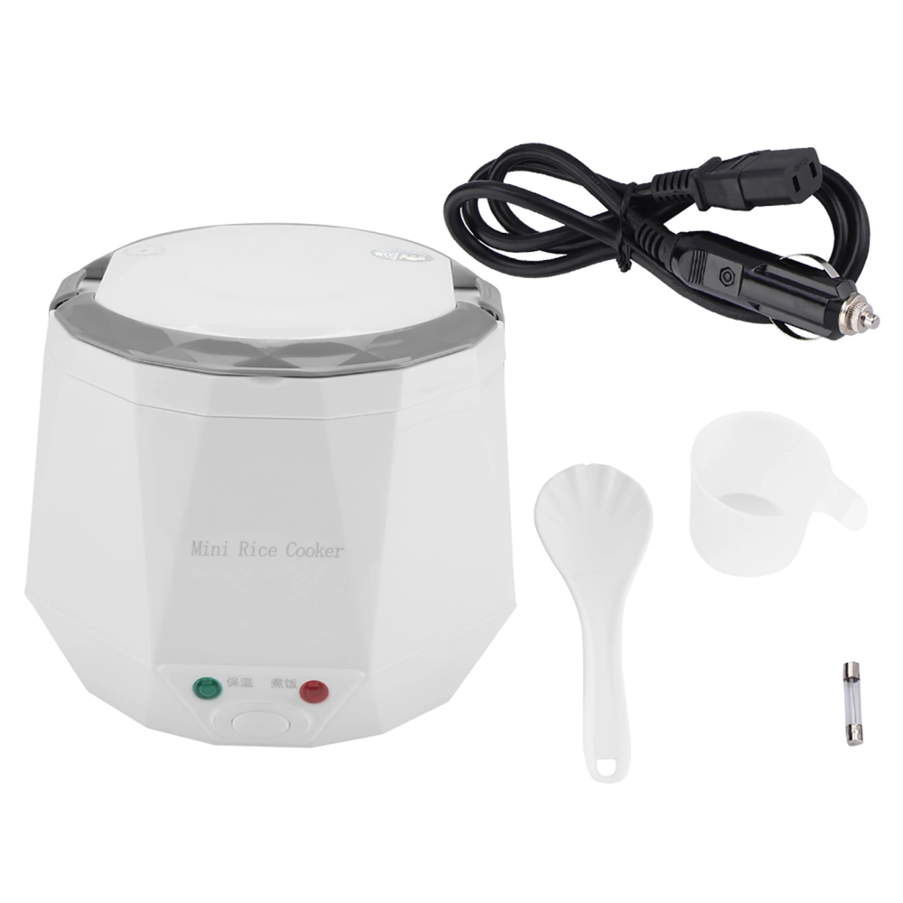 24V 140W 1.6 L Electric Portable Multifunctional Rice Cooker Food Steamer for Truck (White)