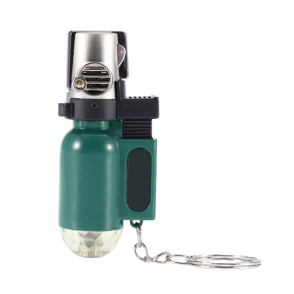 Portable BBQ Lighter Grilling Barbecue Butane Flame Lighter Key Chain No Gas (Green)