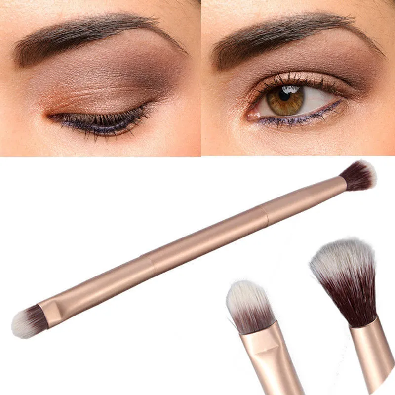 1Pcs Double-Ended Eye Shadow Brush Champagne Gold Soft Makeup Tools