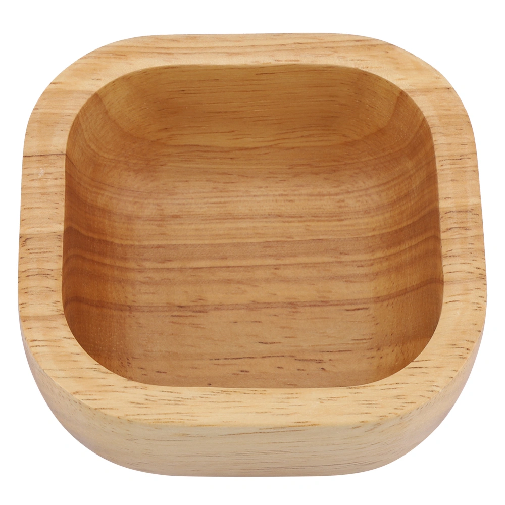 Elegant Wood Food Tray Dinner Dish Bowl Snack Serving Plate for Home Restaurant 10*10*4.5cm