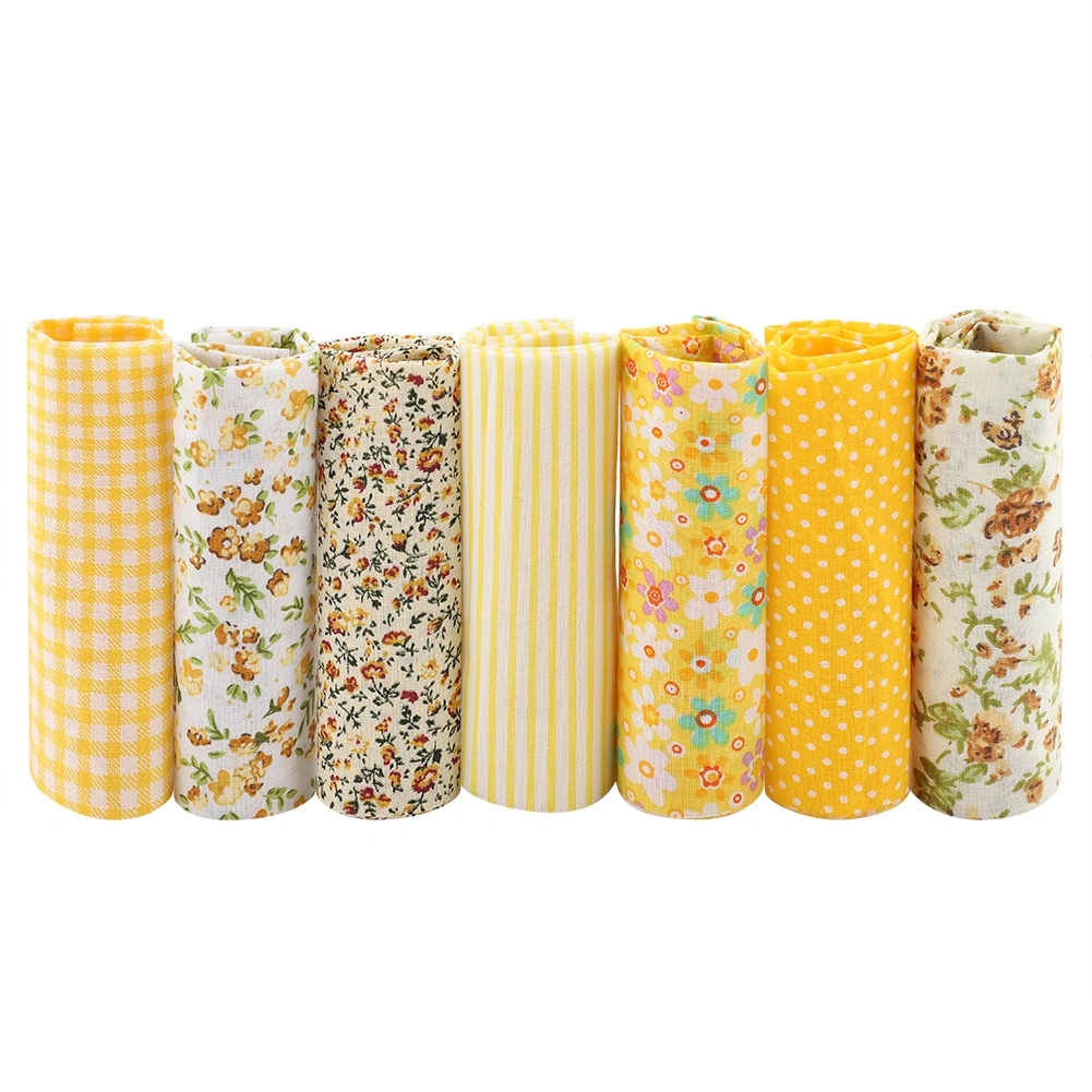 3 Types 7pcs 50*50cm Cotton Fabric DIY Assorted Squares PreCut Bedding Suite Quarters Bundle