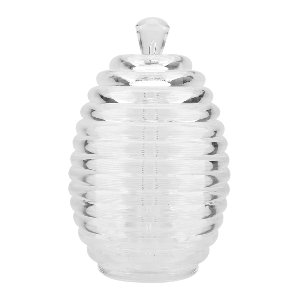 265ml Transparent Beehive shaped Honey Jar with Dripper Stick for Storing and Dispensing Honey