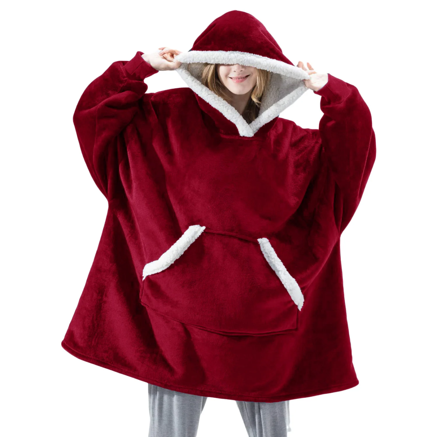 Oversized Wearable Blanket Hoodies, Warm Cozy Soft Sleep Hug Blanket