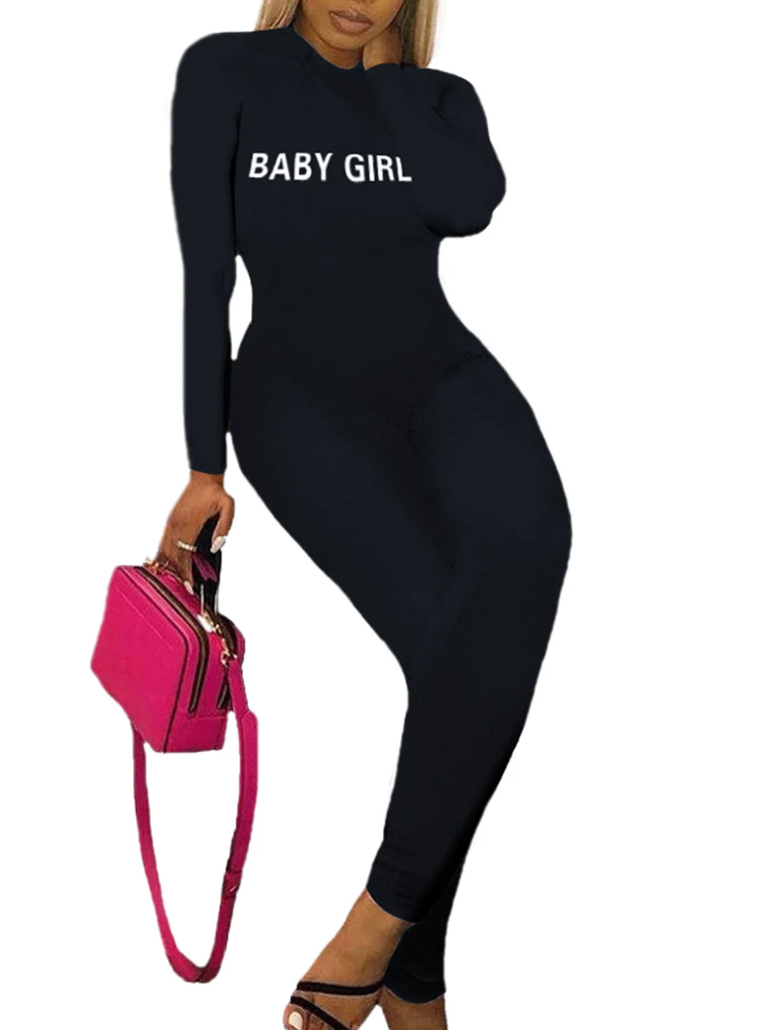 Women's Fall Letters Printed Gym Yoga Sports Round Collar Romper