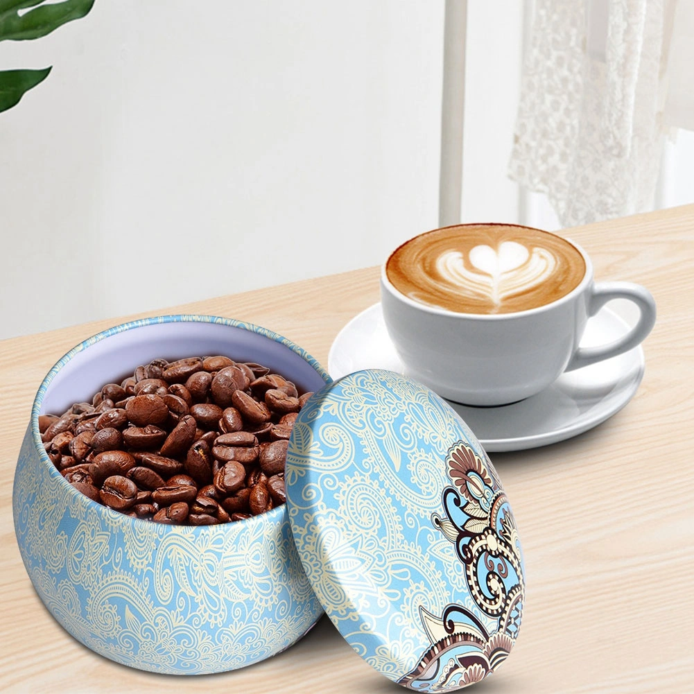 Tinplate Storage Box Metal Canister Home Kitchen Box for Tea Coffee Candy Jewelry Gift (B)