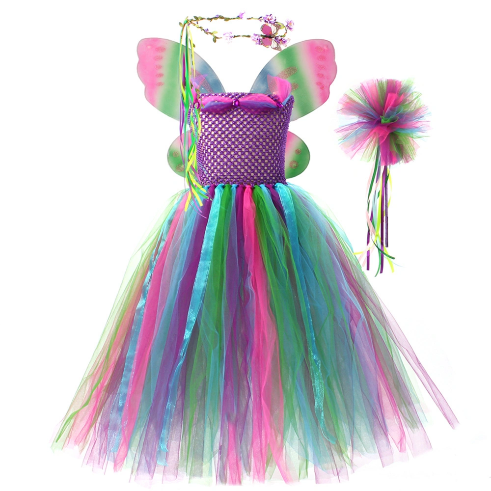 Fairy Cosplay Dress with Butterfly Wing, Fairy Wand, Flower Crown