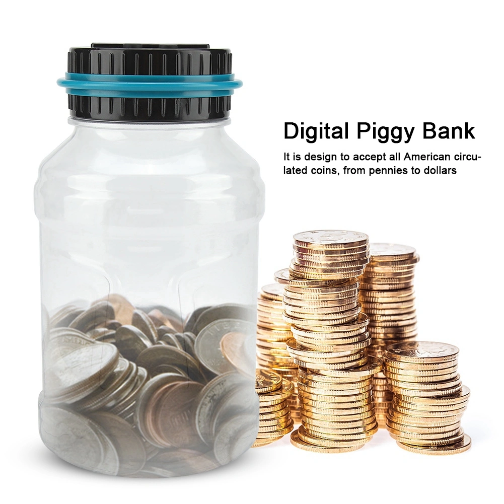 LCD Display Digital Piggy Bank Money Box Jar Dollar Coin Counting Box Money Saving Pot