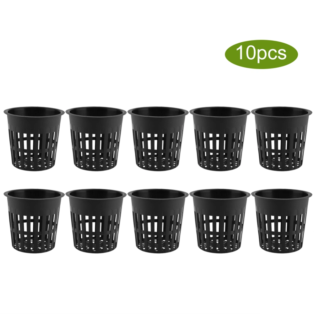 10pcs/Set Durable Safe Plastic Hydroponic Basket Cup for Garden Balcony Planting(Black)