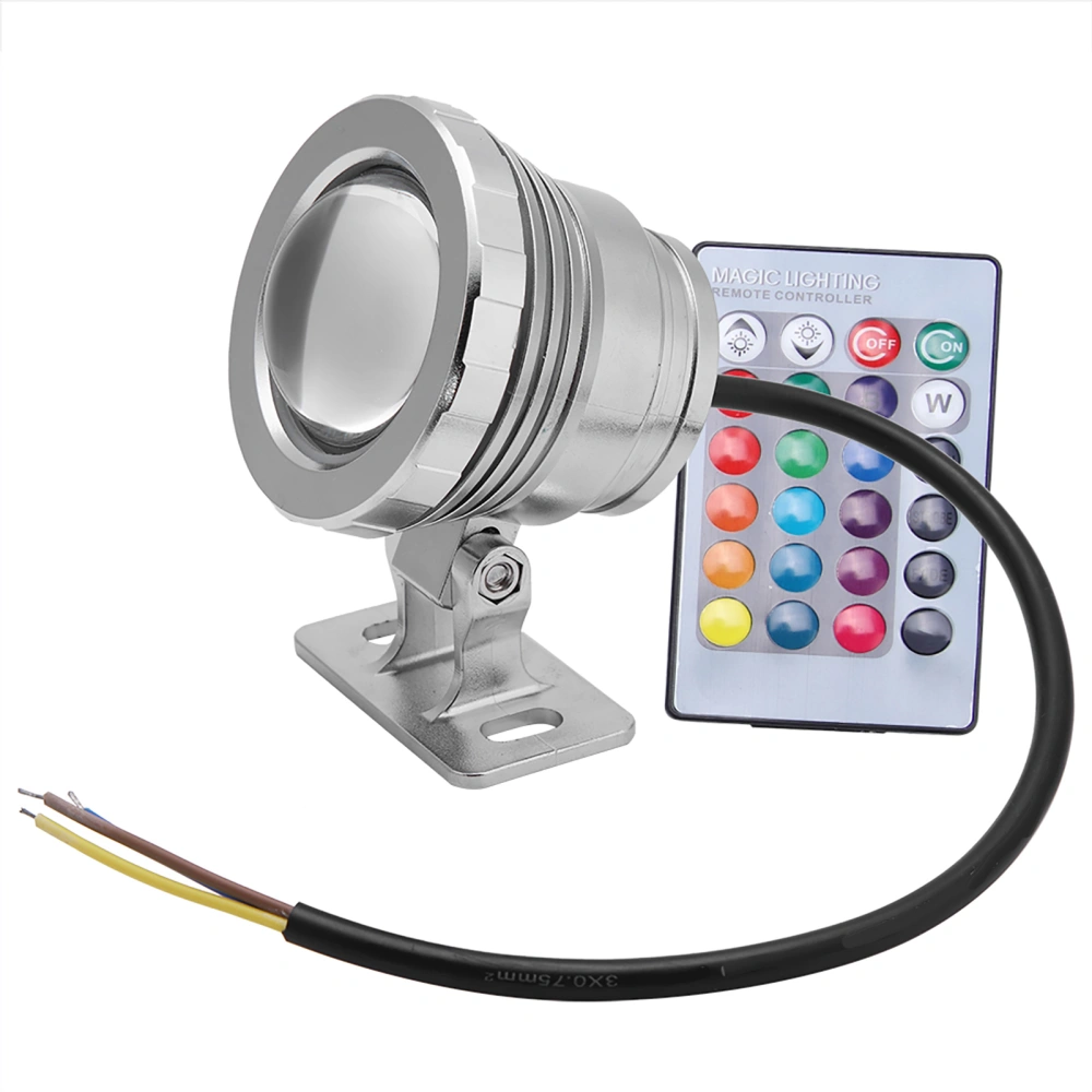 RGB LED Underwater Light Waterproof Multi color Outdoor Garden Spotlight AC/DC 12V (silvery)