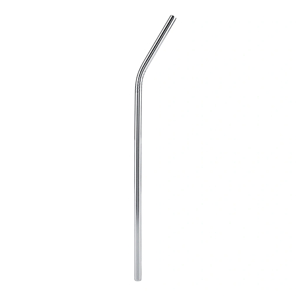 Stainless Steel Metal Reusable Straignt Bent Drinking Straws Fruit Juice (Bent Straw 215mm)