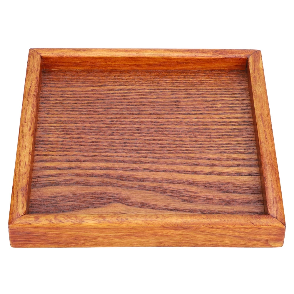 Small Portable Square Shape Solid Wood Tea Coffee Snack Dinning Serving Tray Plate (18*18*2)