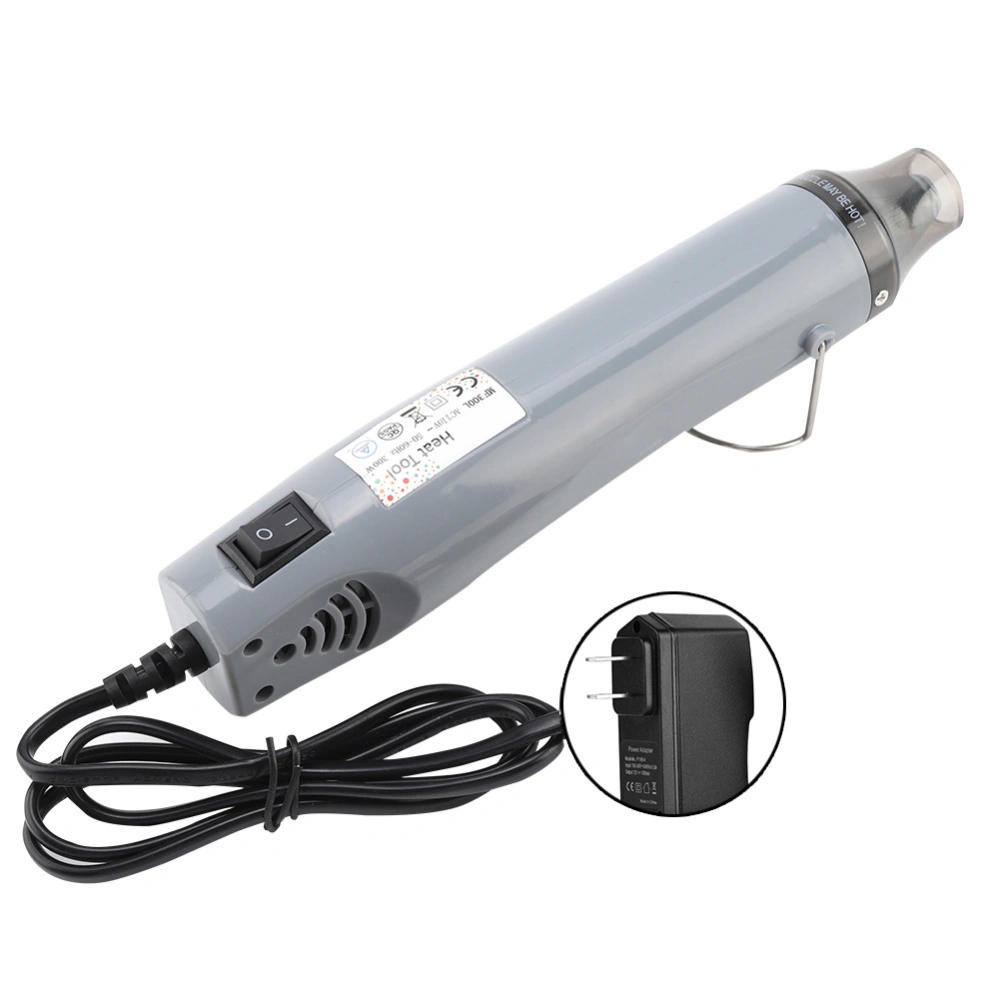 300W Electric Power Tool Hot Air Heat Gun Embossing Multi Purpose Heating (Grey US 110V)