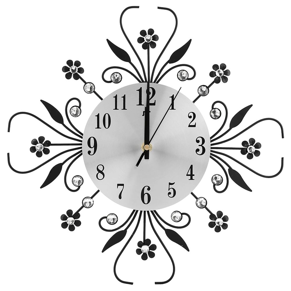 Iron European Style FlowerShaped Wallmounted Clock Hanging Wall Clock