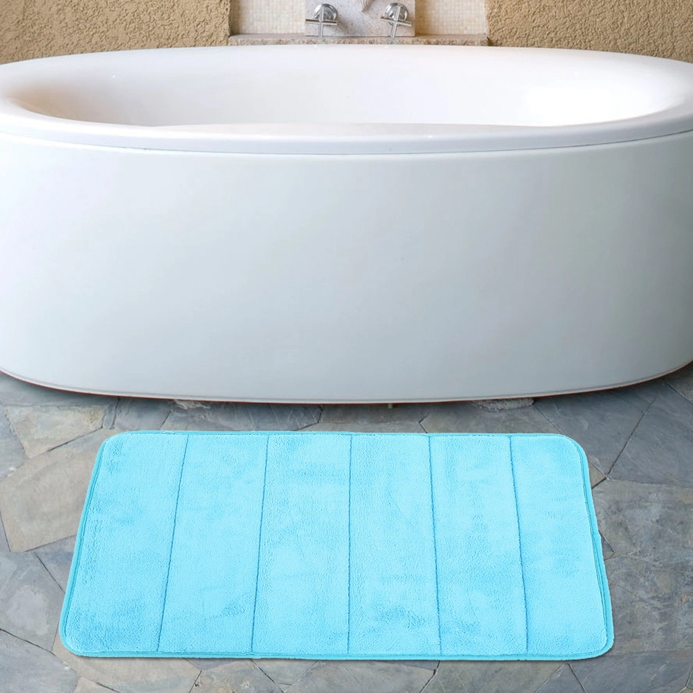 Water absorbing Quick drying Anti slip Reelable Floor Cushion Pad Household(Light Blue)