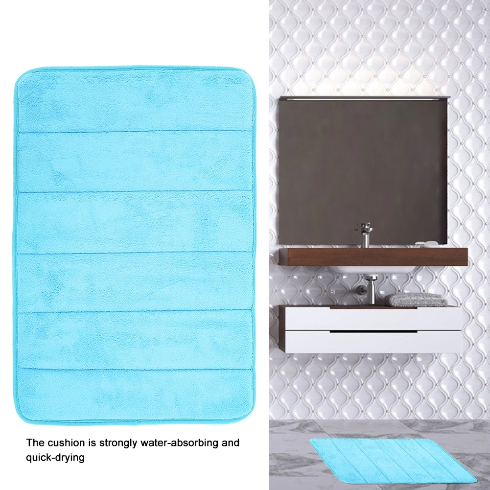 Water absorbing Quick drying Anti slip Reelable Floor Cushion Pad Household(Light Blue)
