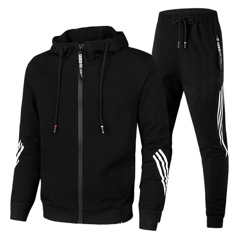 Fashion Tracksuit Autumn and Winter Casual Zipper Hoodies and Pants Suit Personality Jacket Sport Suit